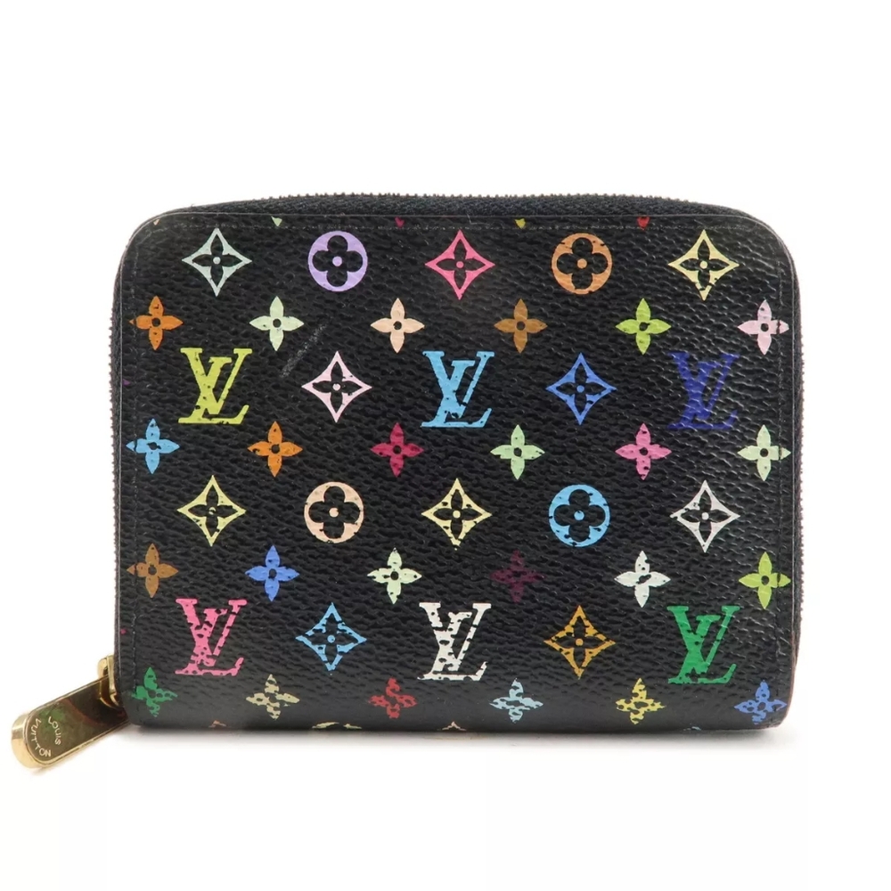 LOUIS VUITTON Monogram Multicolor Zippy Coin Purse Case Black